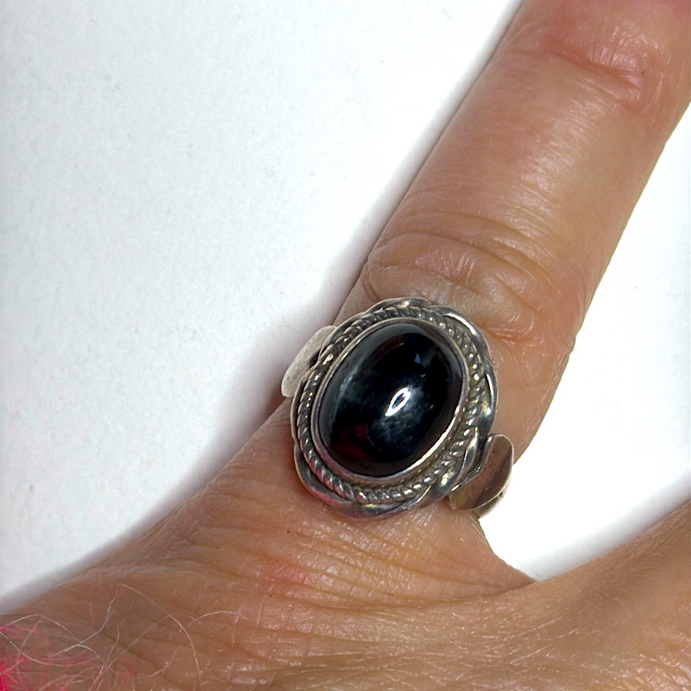 Sterling silver and hematite ring size 7 ￼